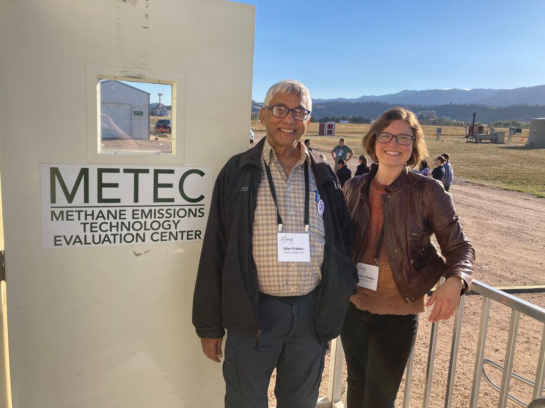 Edan Prabhu and Monica Prabhu at Colorado State University's METEC during CH4 Connections 2023